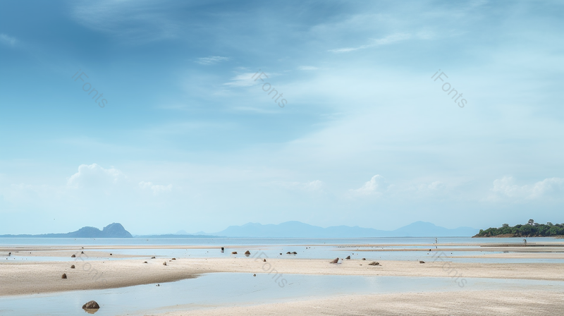 泰国苏梅岛退潮白沙滩海滨,高清,摄影图,摄影图片,图片大全,摄影图免费下载